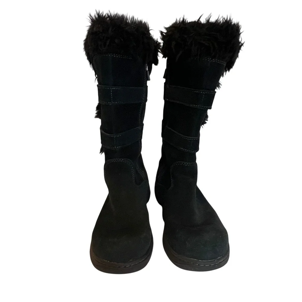 L.L. Bean TEK2.5 Waterproof 7.5 Winter Boots Womens Zip Black Suede Buckle Strap